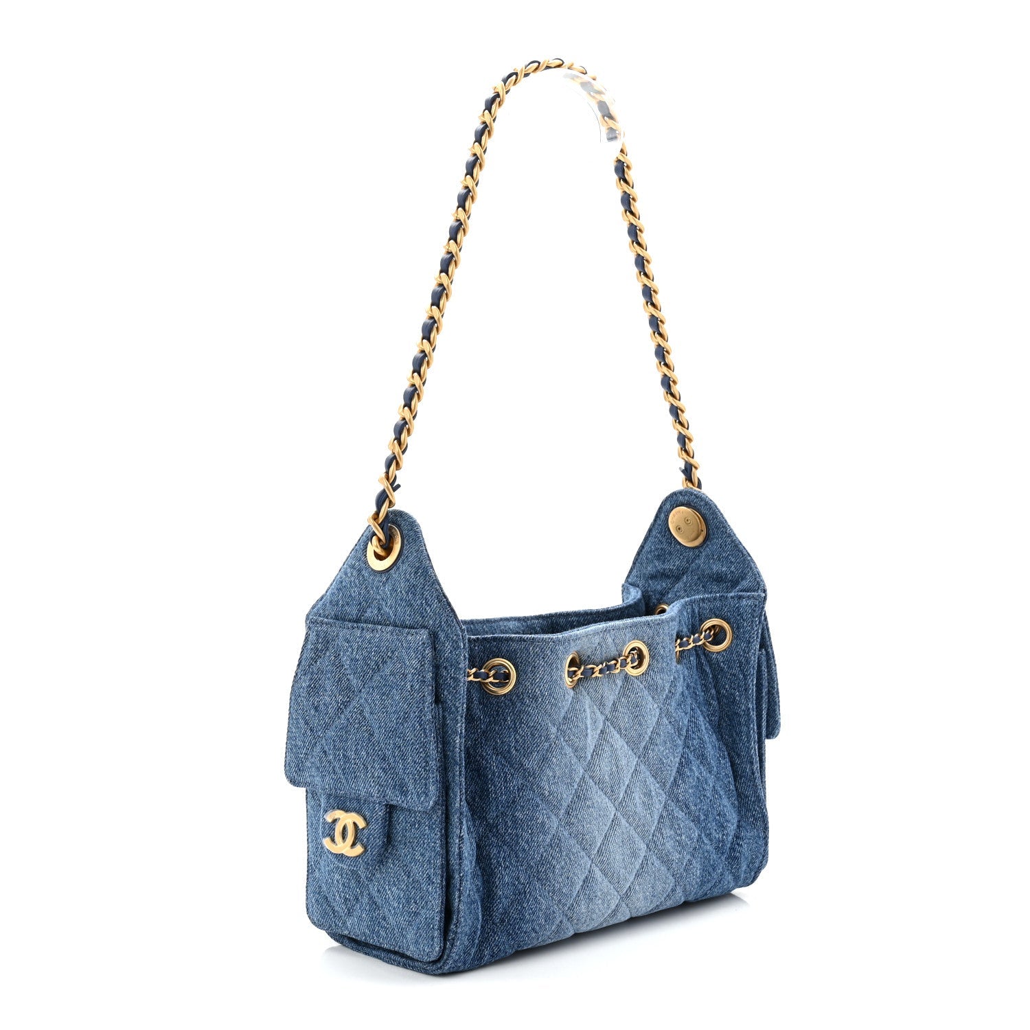 Chanel Washed Denim Quilted Mini Chanel 25 Handbag Blue