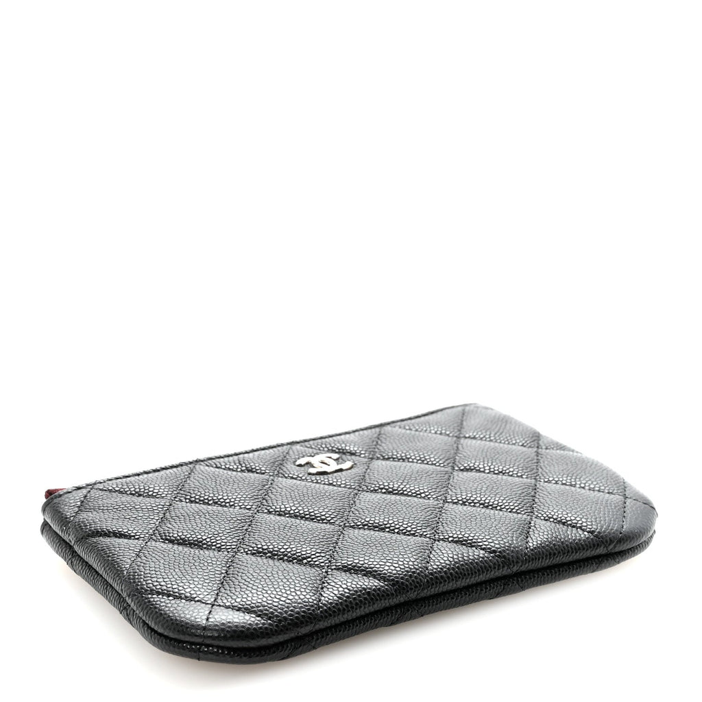 Caviar Quilted Small Cosmetic Case Black