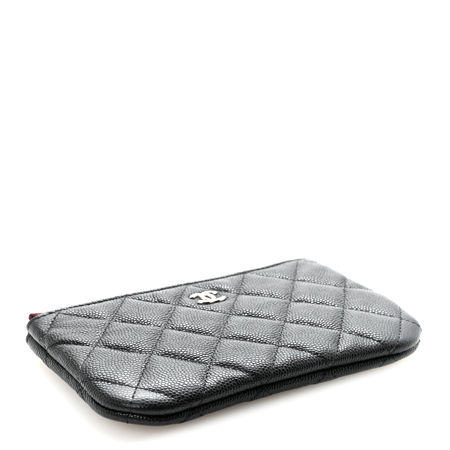 Caviar Quilted Small Cosmetic Case Black