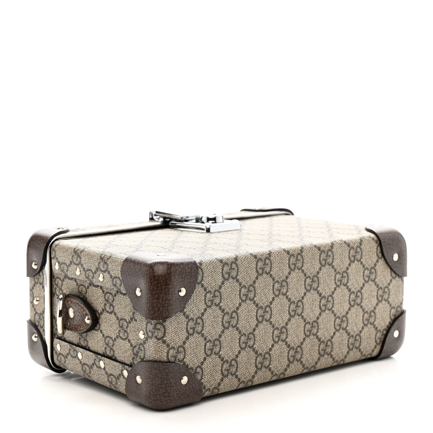 Gucci GG Supreme Monogram Globe-Trotter Beauty Case Brown
