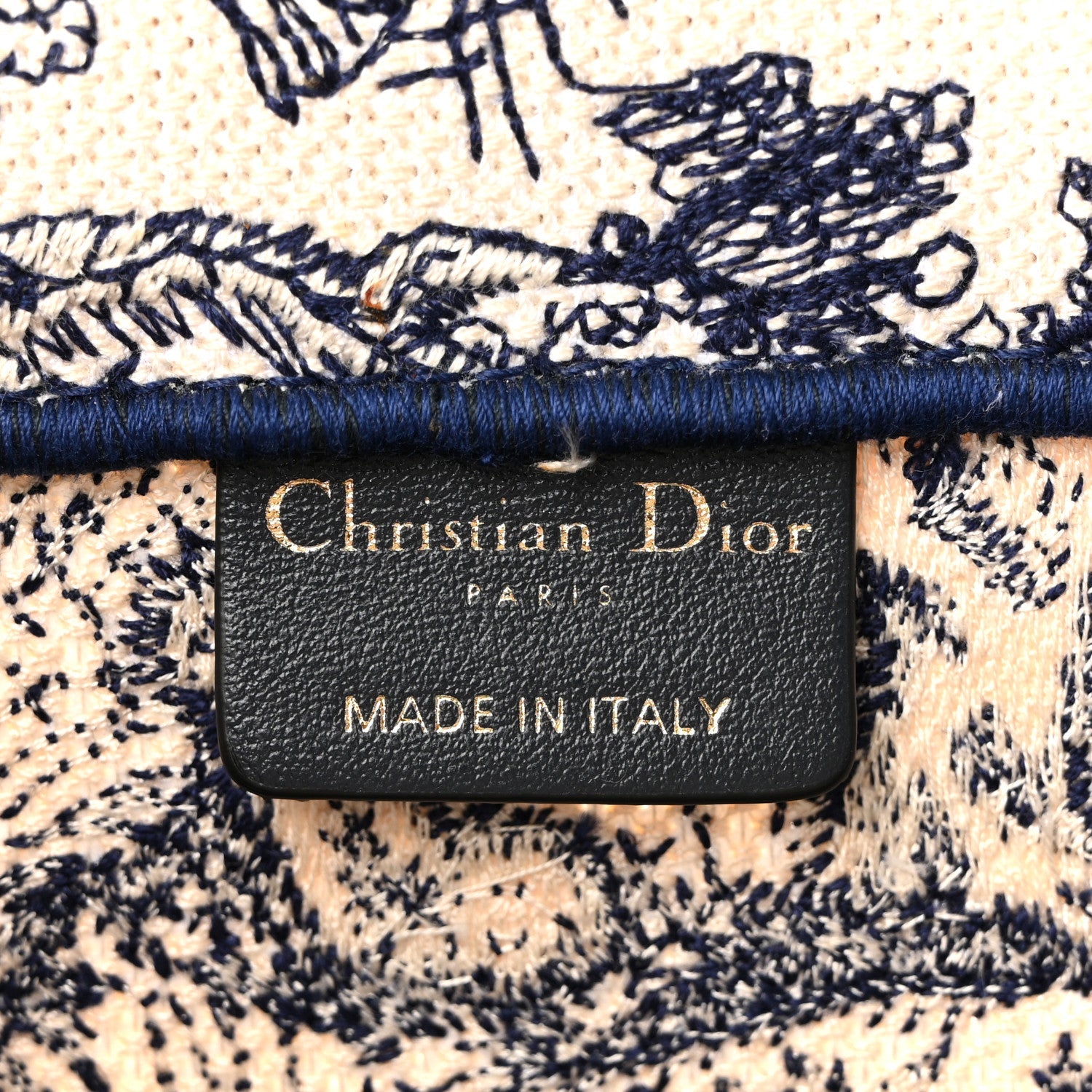 Christian Dior Canvas Embroidered Medium Dioriviera Toile De Jouy Book Tote Blue