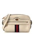 Gucci Textured Dollar Calfskin Web Mini Ophidia Shoulder Bag Mystic White