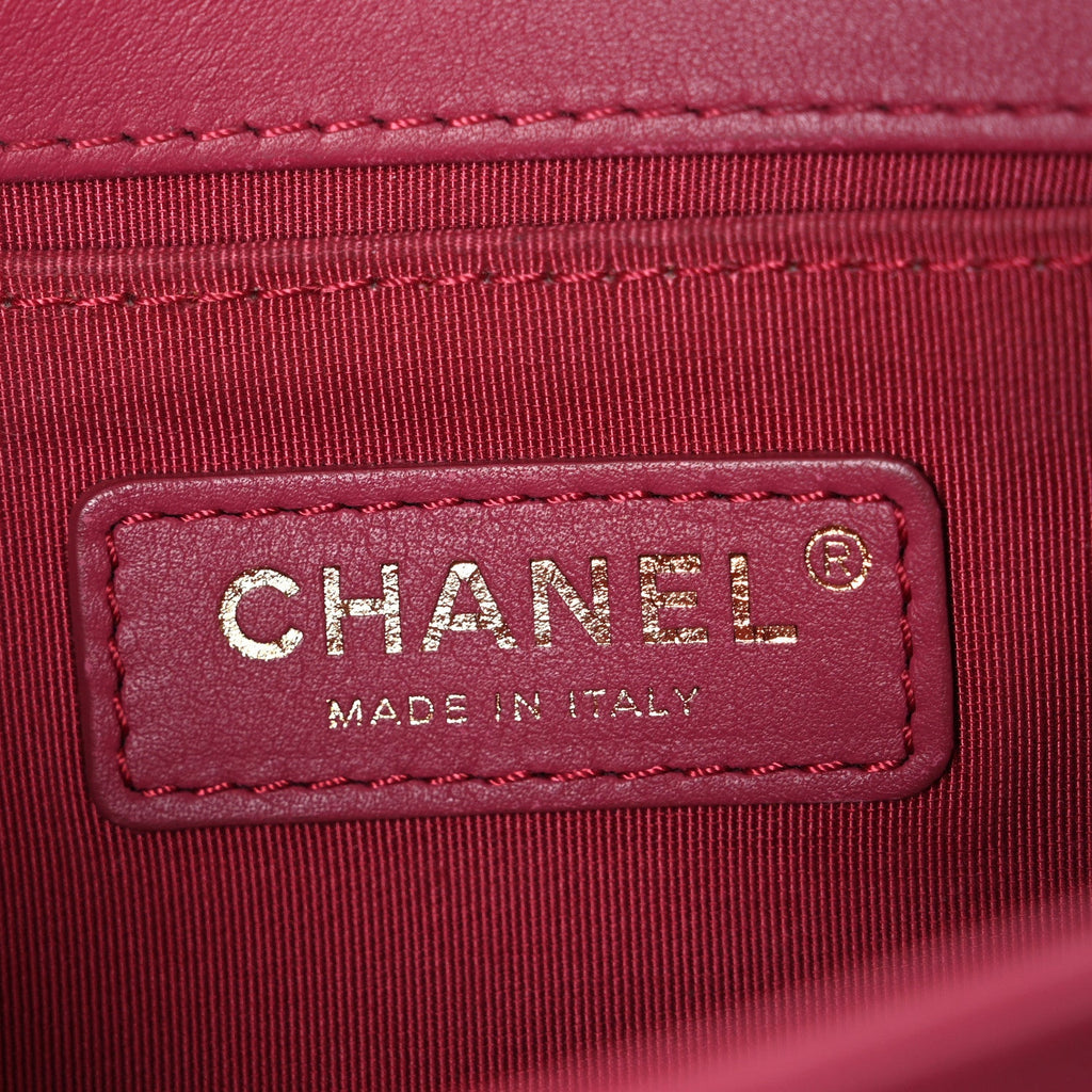 Chanel Calfskin Quilted Small Boy Flap Dark Pink
