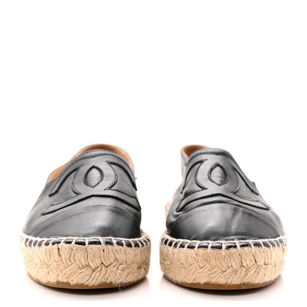 Lambskin CC Espadrilles 36 Black