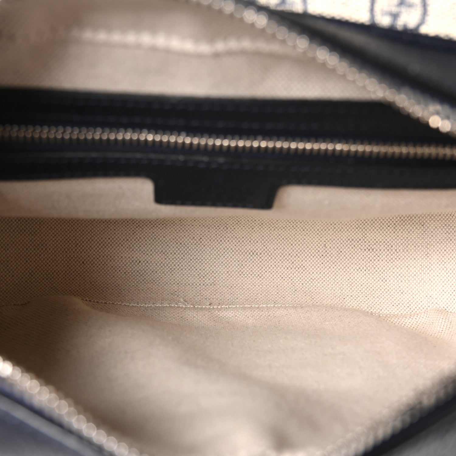 Gucci GG Supreme Monogram Textured Dollar Calfskin Web Studded Mini Ophidia Flap Shoulder Bag Beige Blue
