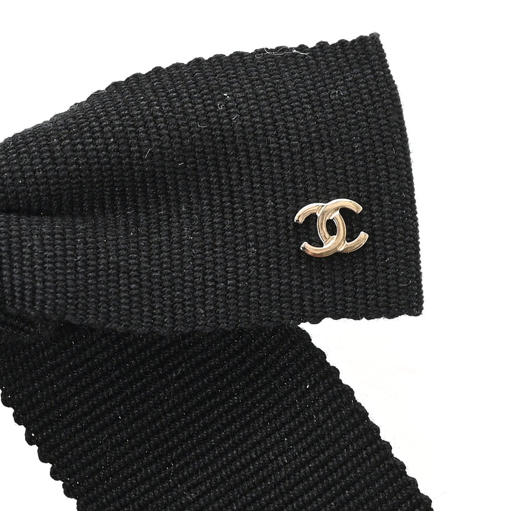 Grosgrain Bow CC Hair Clip Black