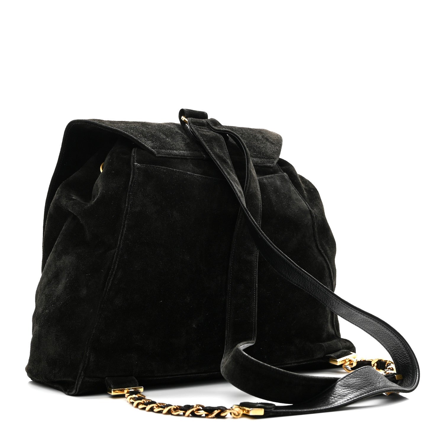 Chanel Suede CC Drawstring Backpack Black