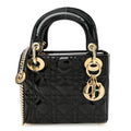 Christian Dior Patent Cannage Mini Lady Dior Black