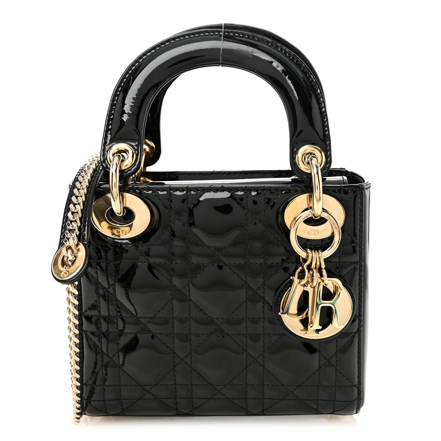 Christian Dior Patent Cannage Mini Lady Dior Black