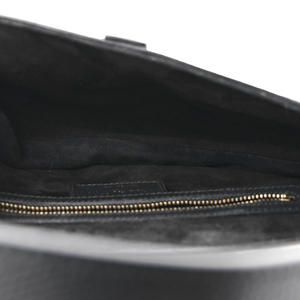 Christian Dior Grained Calfskin Saddle Bag Black