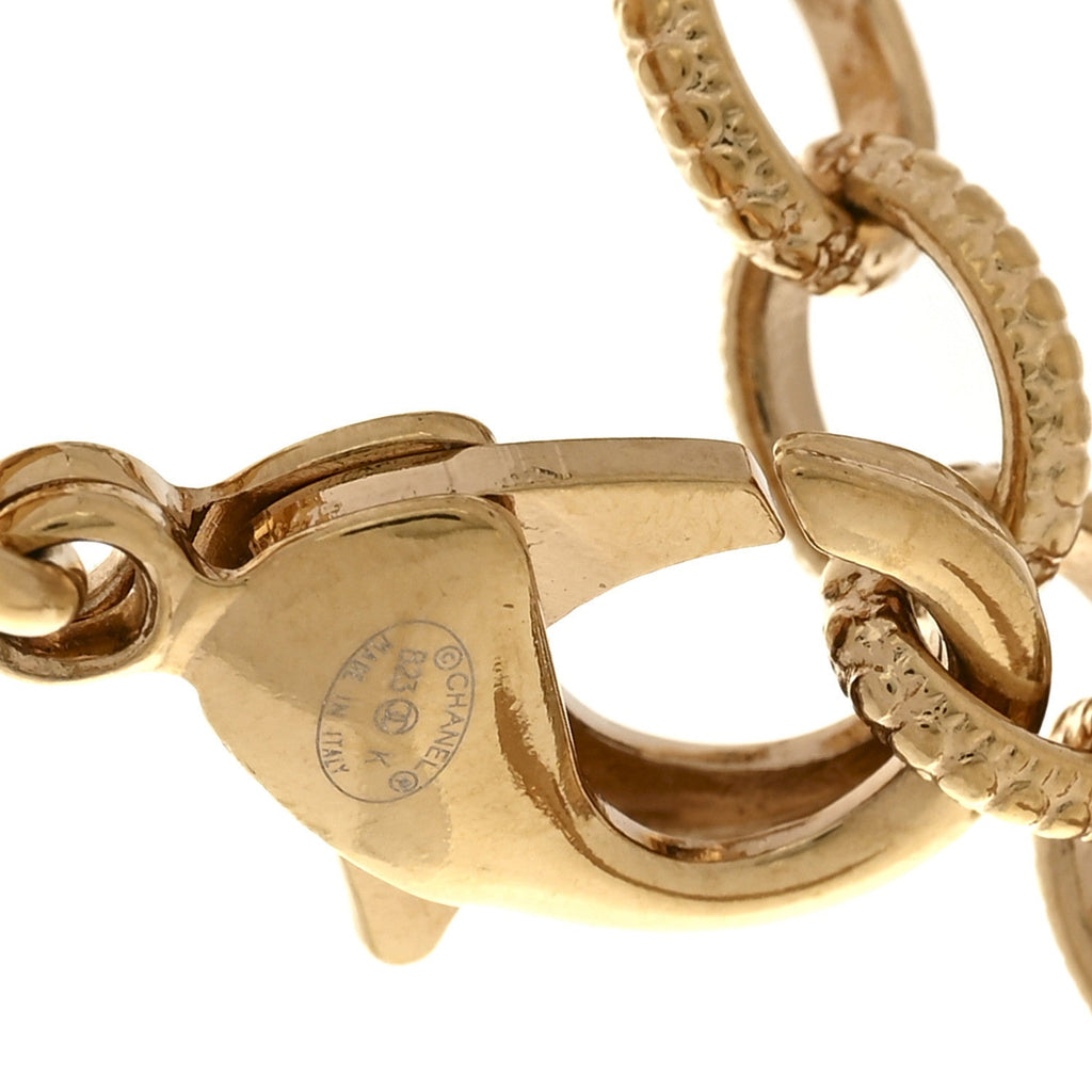 Metal CC Chain Flap Bag Choker Necklace Gold