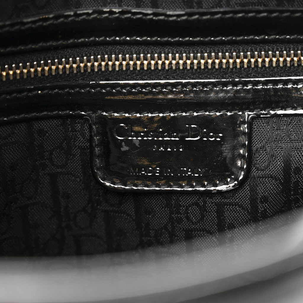 Christian Dior Patent Cannage Large Lady Dior Black