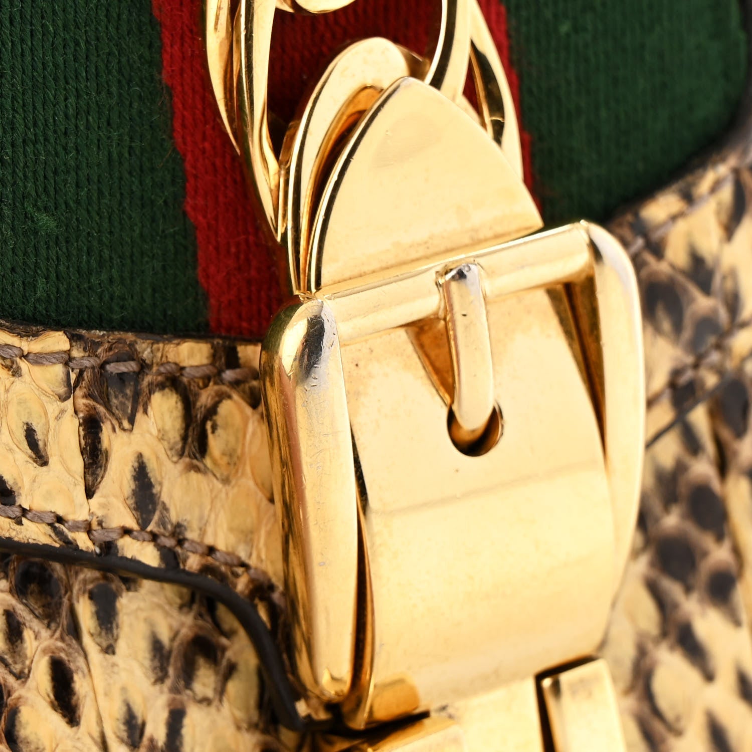 Gucci Snakeskin Mini Sylvie Chain Shoulder Bag Roccia