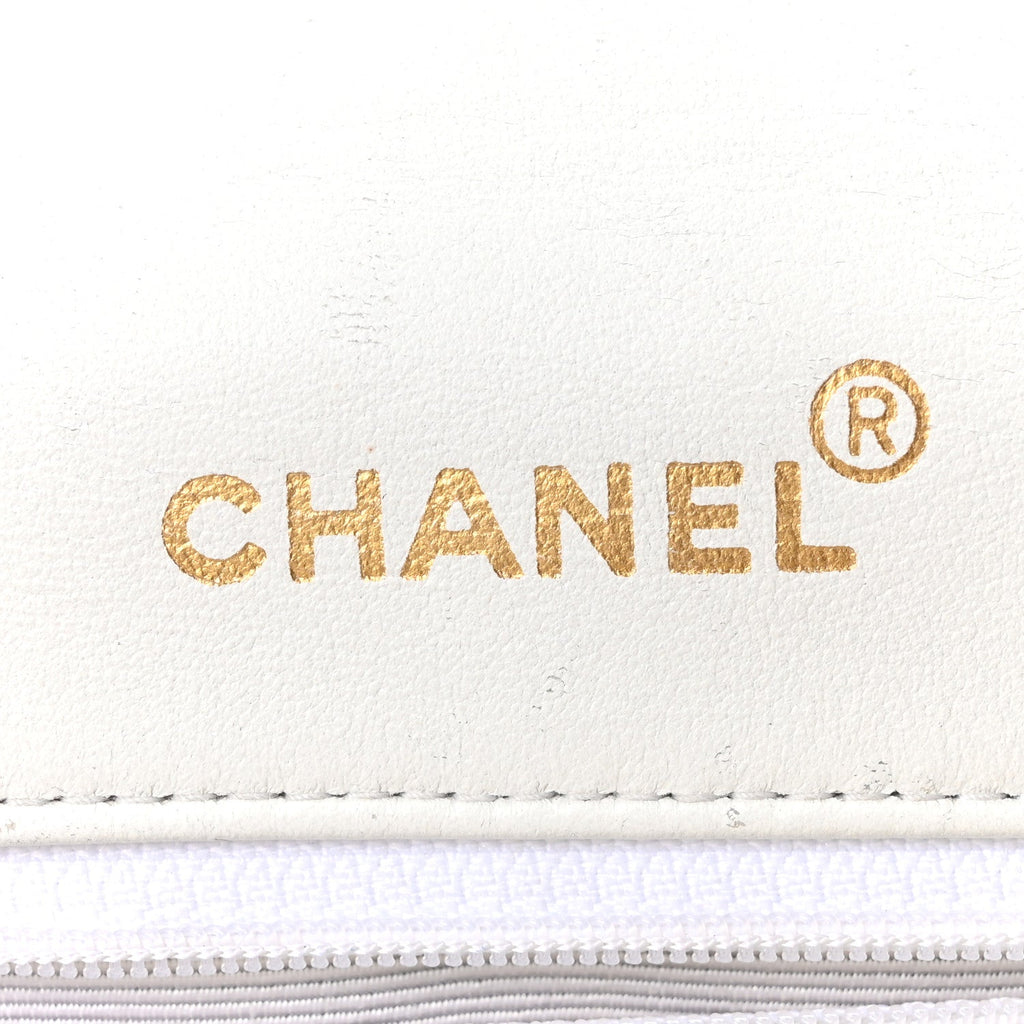 Chanel Lambskin Quilted Mini Flap Bag White