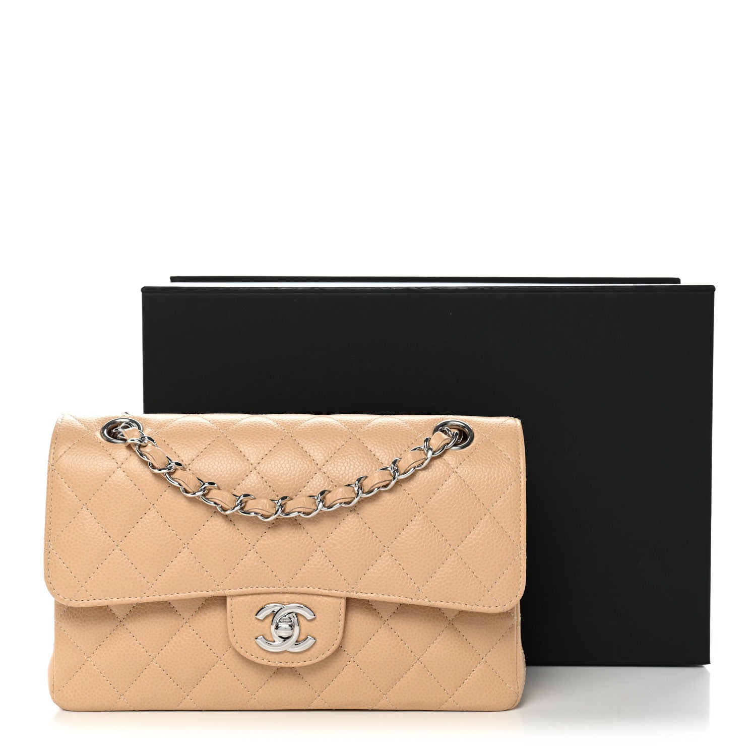 Chanel Caviar Quilted Small Double Flap Beige