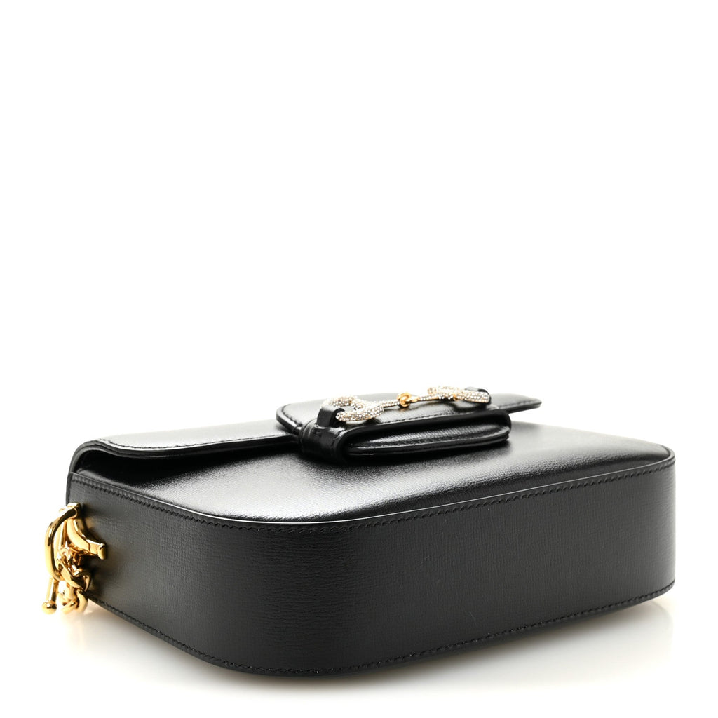 Gucci Azalea Calfskin Mini Crystal Horsebit 1955 Shoulder Bag Black