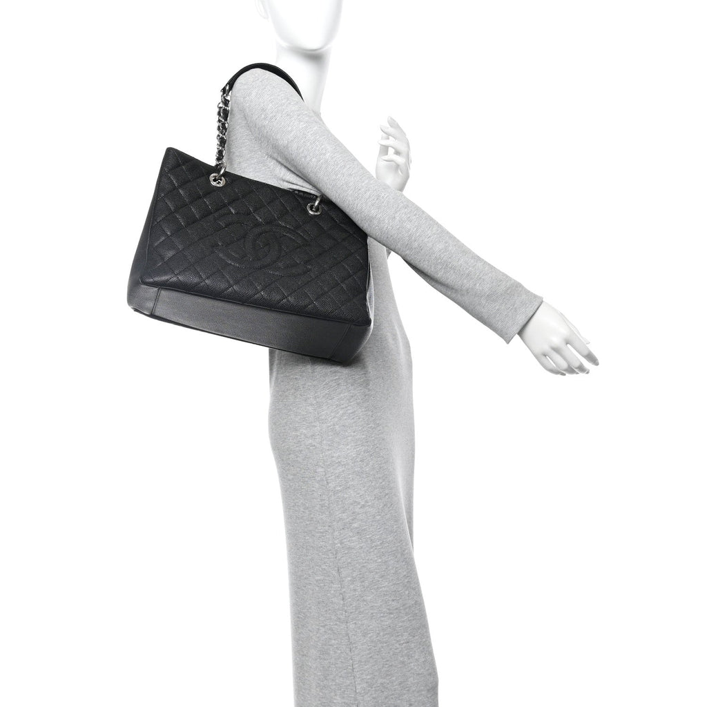 Chanel Caviar Quilted Grand Shopping Tote GST Black