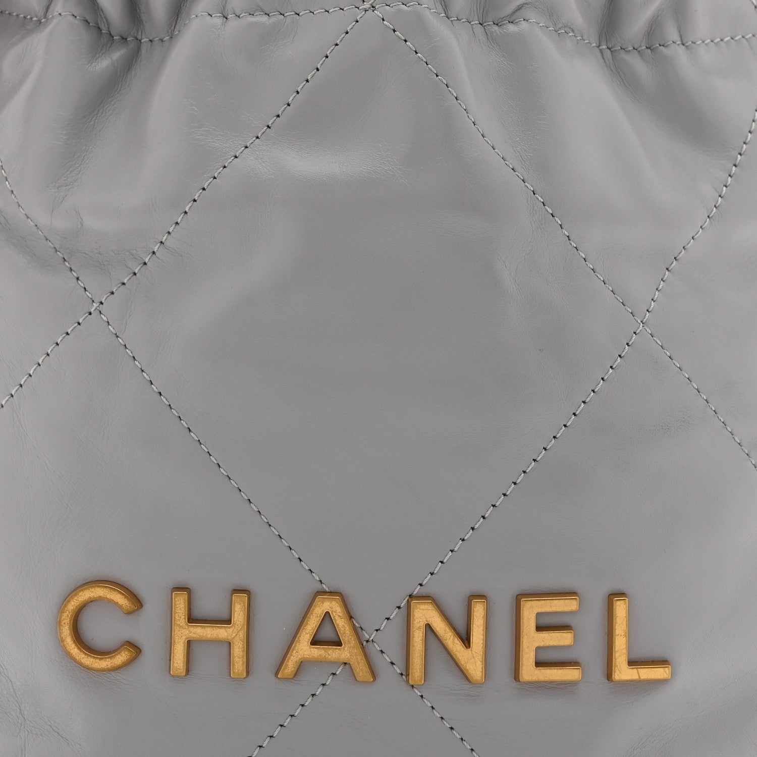 Chanel Shiny Calfskin Quilted Mini Chanel 22 Grey