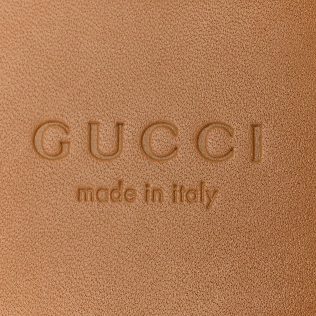 Gucci Glamour Calfskin Guccissima Womens Princetown Slippers 37 New Ivoire