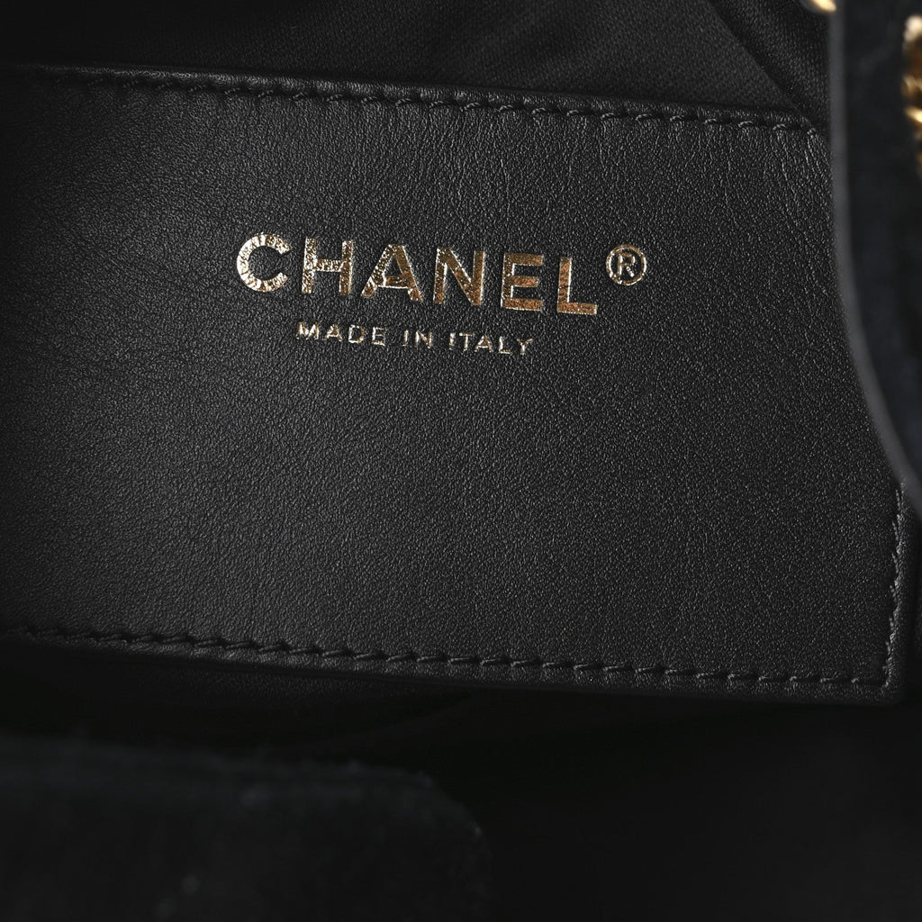 Chanel Suede Quilted Small Chanel 25 Handbag Black