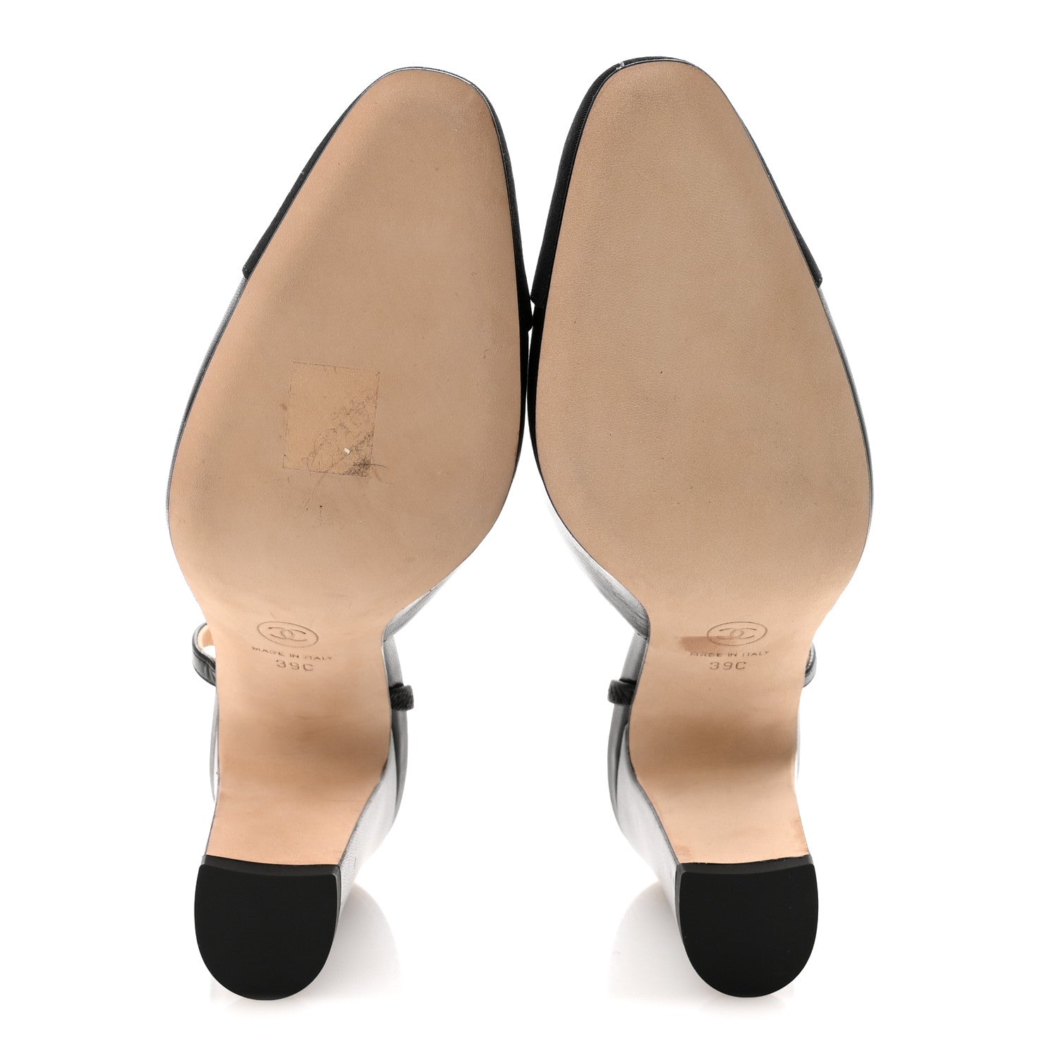 Lambskin Grosgrain Cap Toe CC Slingback Pumps 39 Black