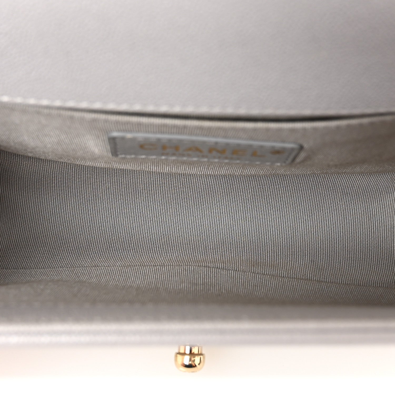 Chanel Caviar Quilted Small Boy Flap Light Grey