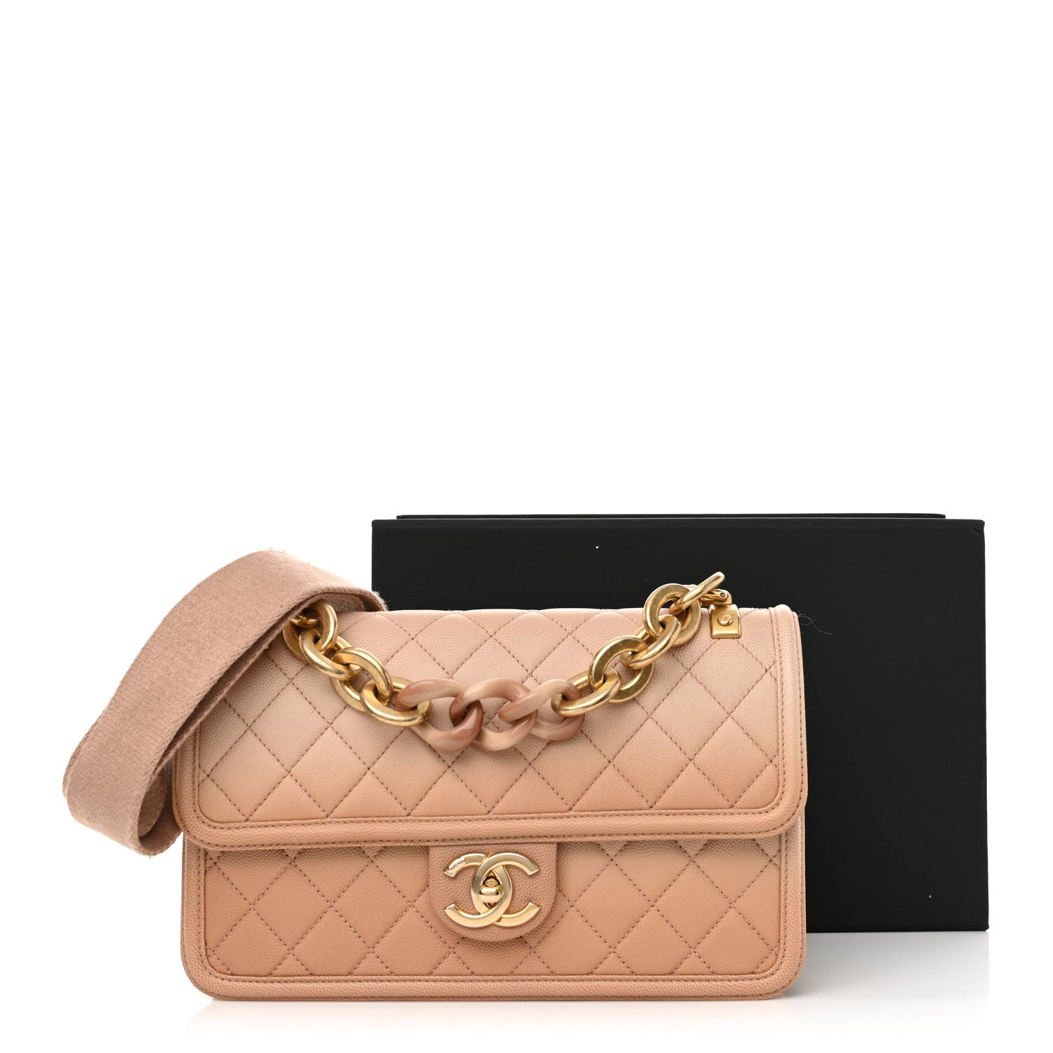 Chanel Caviar Quilted Medium Sunset On The Sea Flap Beige