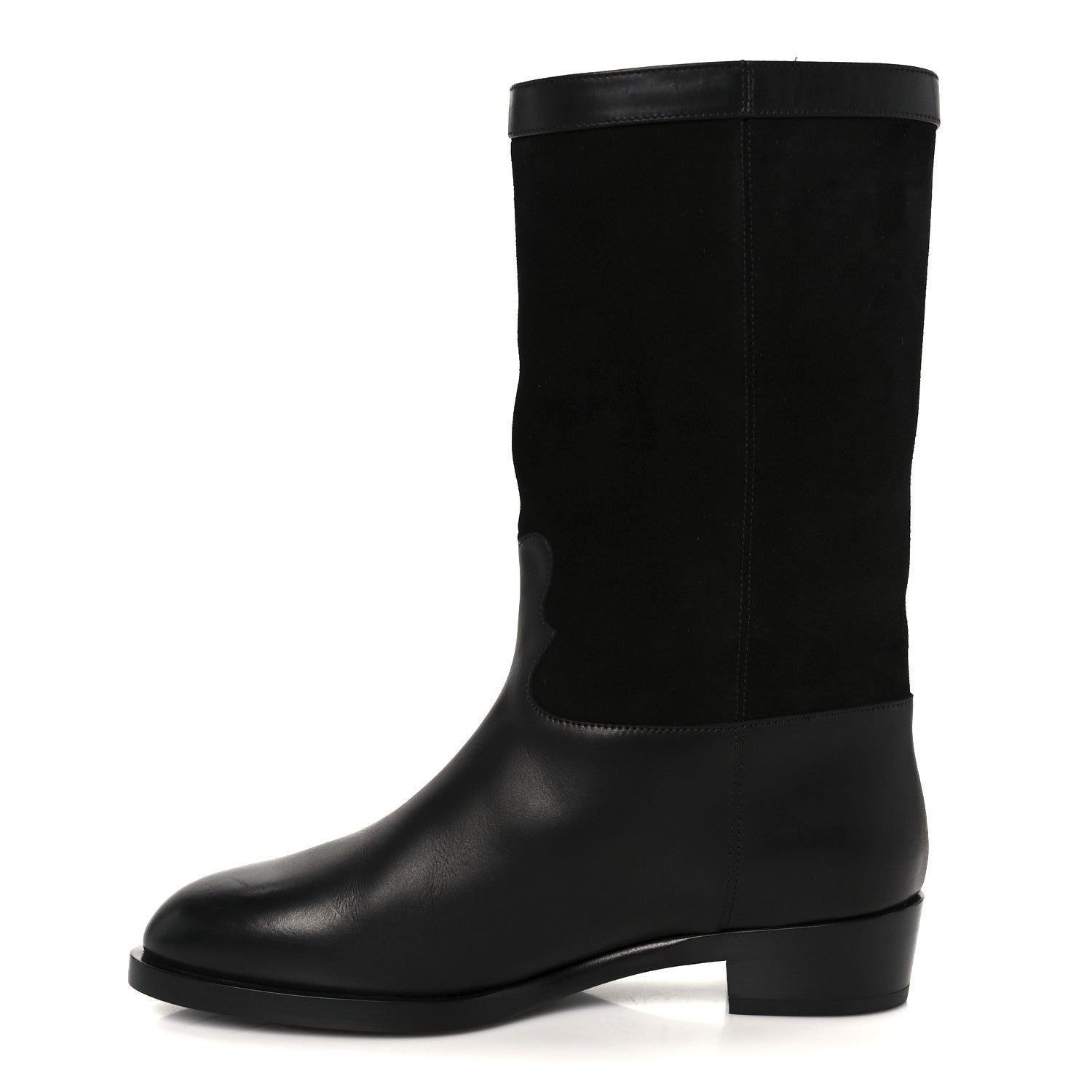 Chanel Suede Calfskin CC Short Boots 37.5 Black