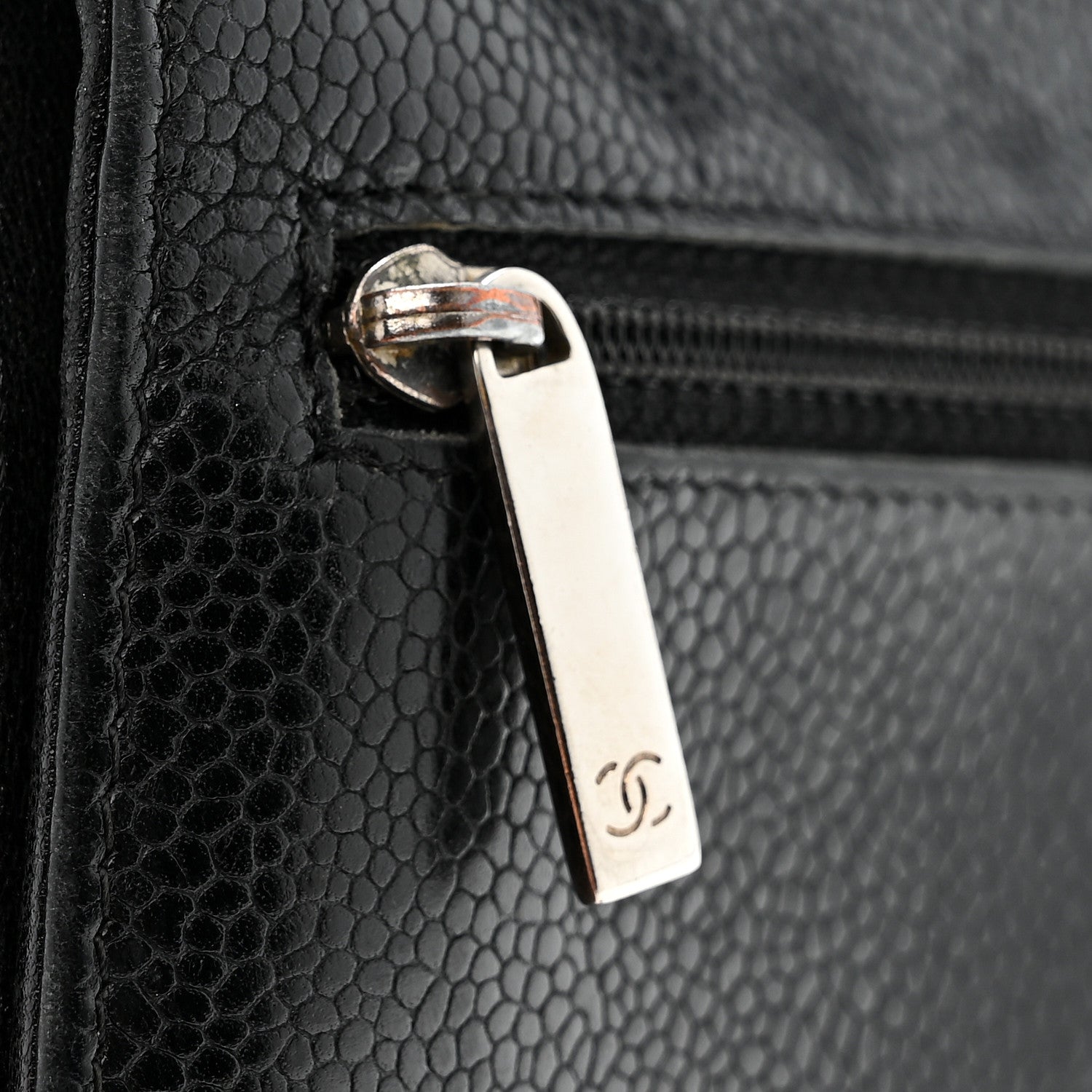 Chanel Caviar Timeless CC Wallet On Chain WOC Black