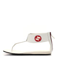 Gucci Calfskin GG Zip Thong Sandals 40.5 White