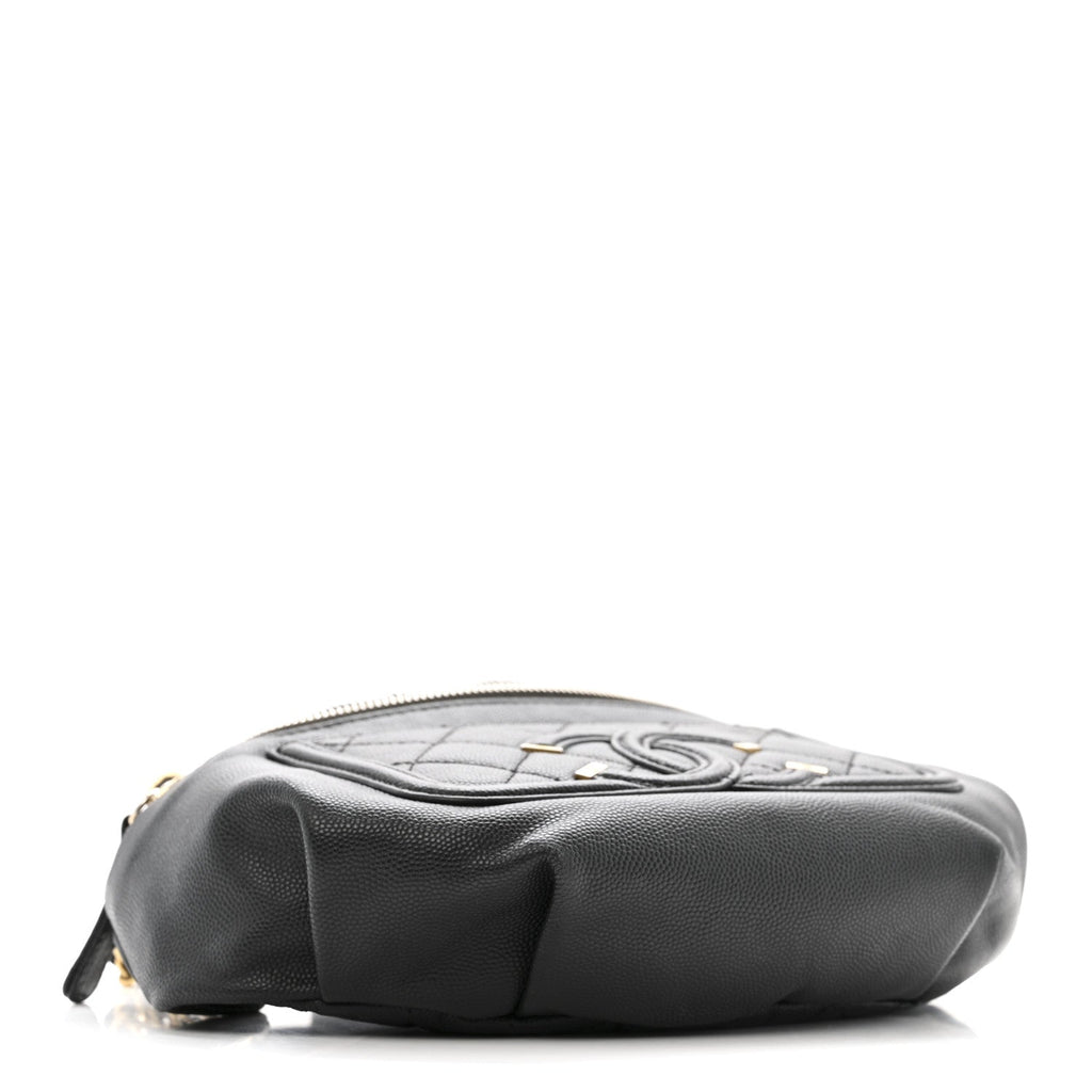Chanel Caviar Quilted Filigree Waist Bag Black