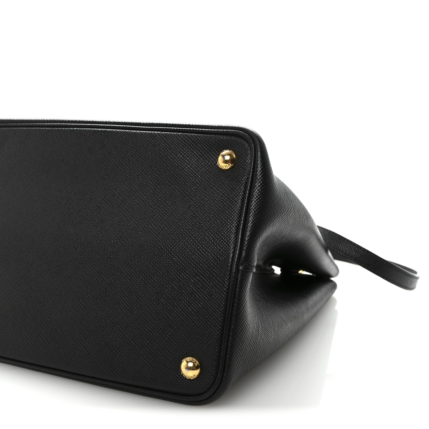 Prada Saffiano Cuir Large Double Bag Black Fuoco