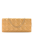 Christian Dior Patent Cannage Lady Dior Convertible Clutch Beige