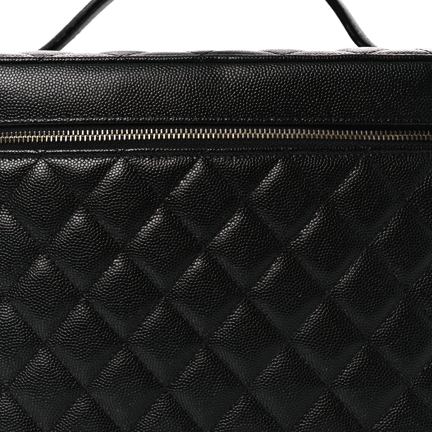 Caviar Quilted Large Vanity Pouch Black