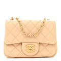 Chanel Lambskin Quilted Mini Pearl Crush Flap Beige