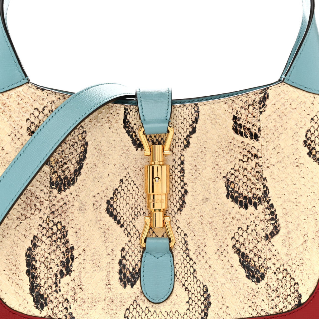 Gucci Snakeskin Calfskin Jackie 1961 Hobo Multicolor