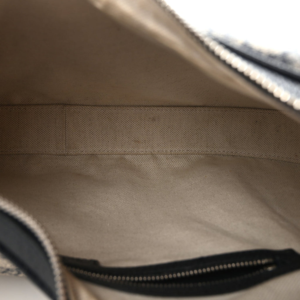Gucci GG Supreme Monogram Textured Calfskin Web Large Attache Shoulder Bag Beige Blue