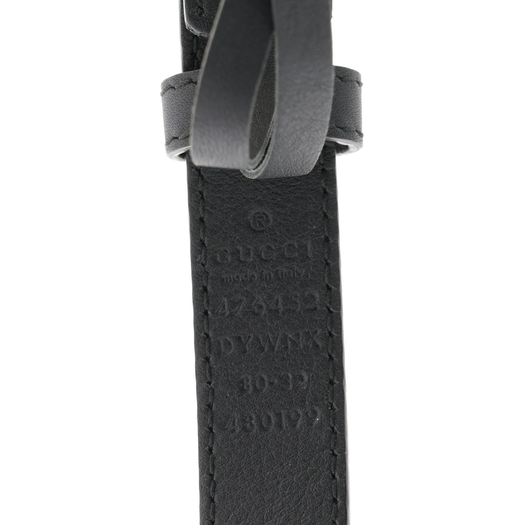 Gucci Calfskin Queen Margaret Bee Belt 80 32 Black