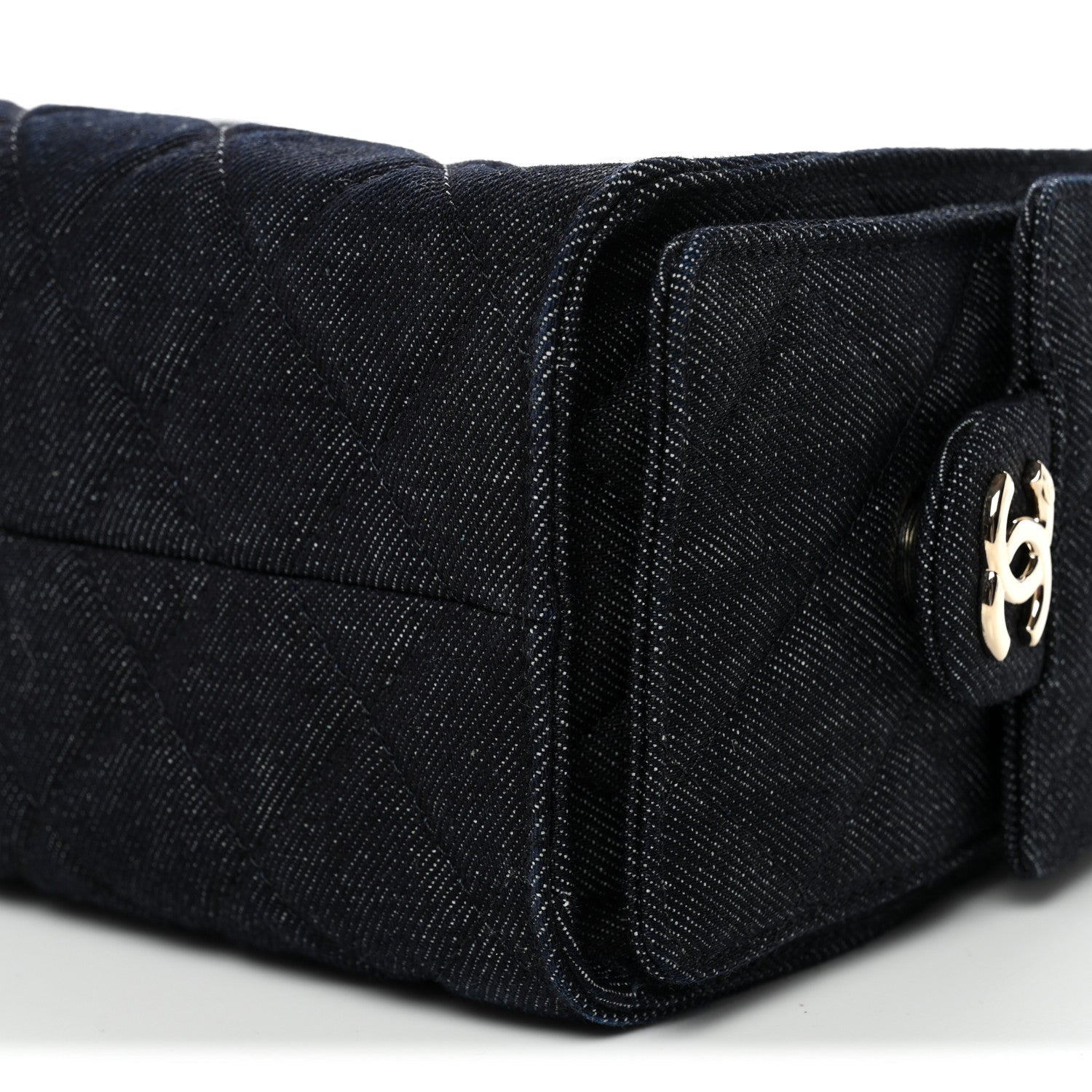 Chanel Denim Quilted Mini Chanel 25 Handbag Dark Blue
