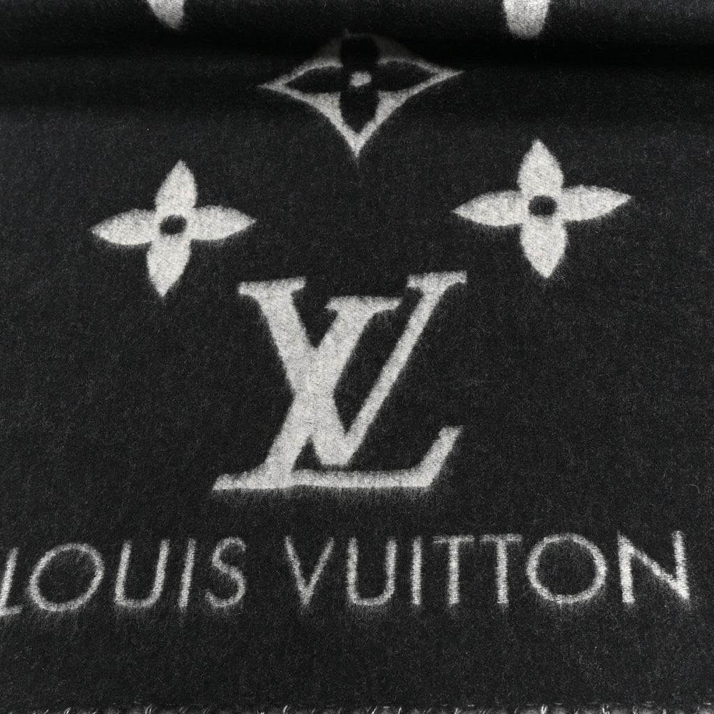 Louis Vuitton Cashmere Monogram Reykjavik Scarf Black