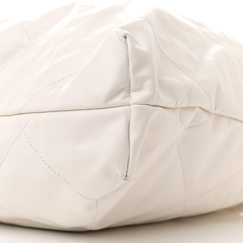 Chanel Shiny Calfskin Quilted Chanel 22 White Black