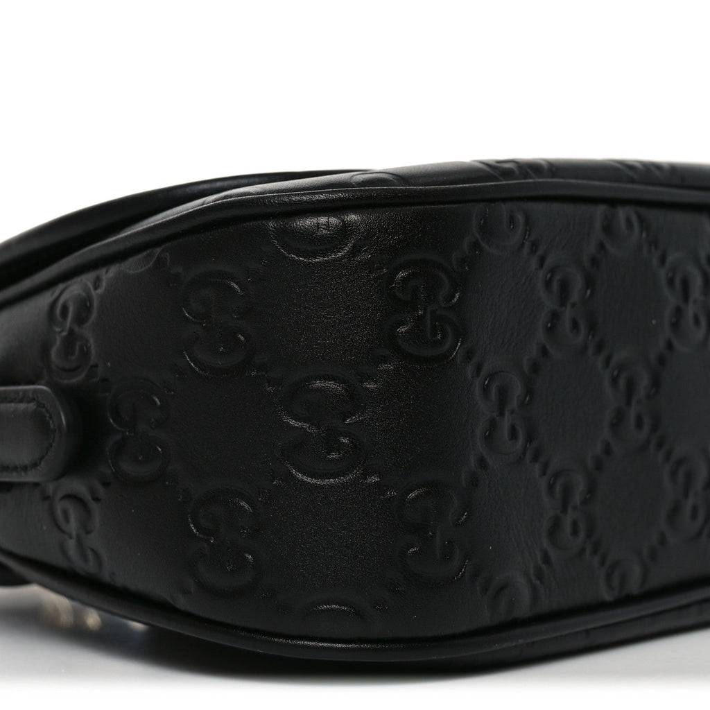 Gucci GG Calfskin Embossed Emblem Arabella Bag Black