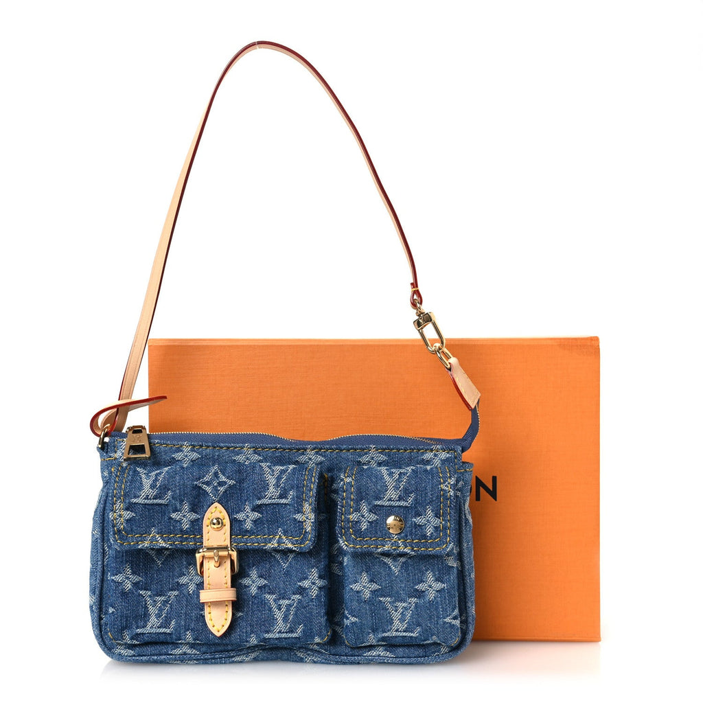 Louis Vuitton Monogram Pochette Accessories Cargo  Blue Denim