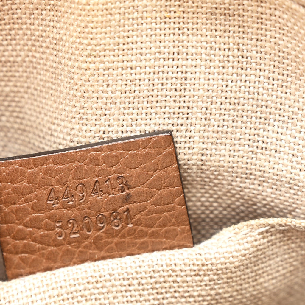 Gucci Monogram Mini Bree Messenger Bag Beige Tabacco