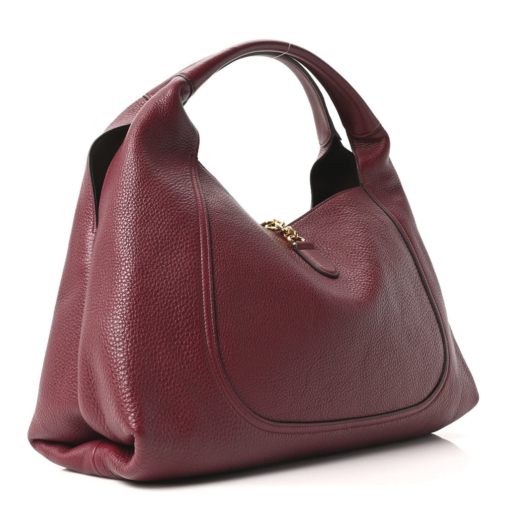 Gucci Grained Calfskin Softbit Maxi Shoulder Bag Rosso Ancora Red