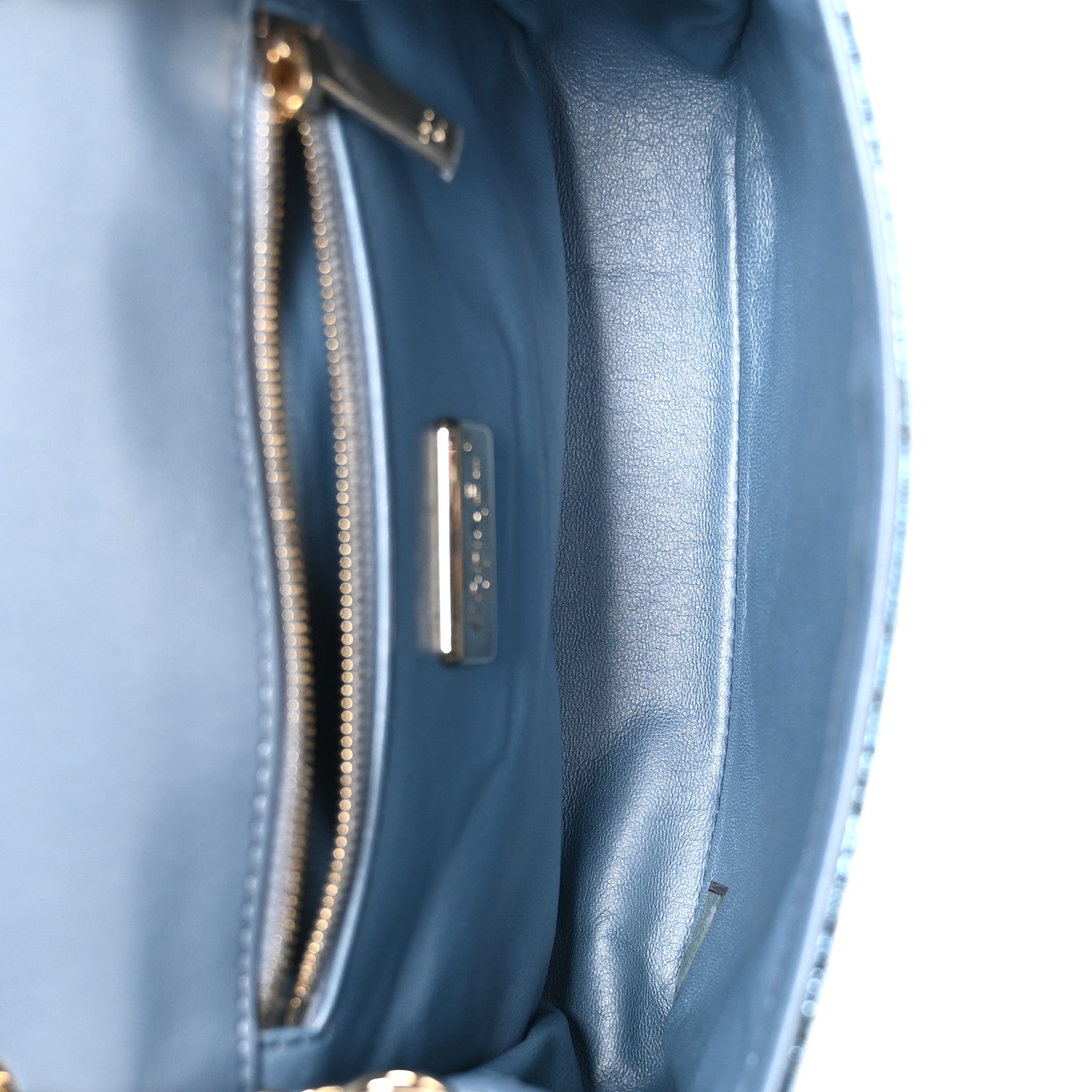 Chanel Metallic Snakeskin CC Flap Bag Blue