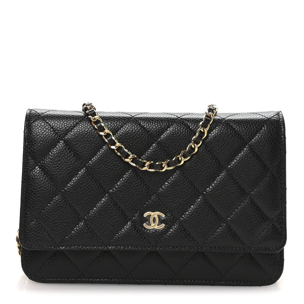 Chanel Caviar Quilted Wallet on Chain WOC Black