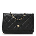 Chanel Caviar Quilted Wallet on Chain WOC Black