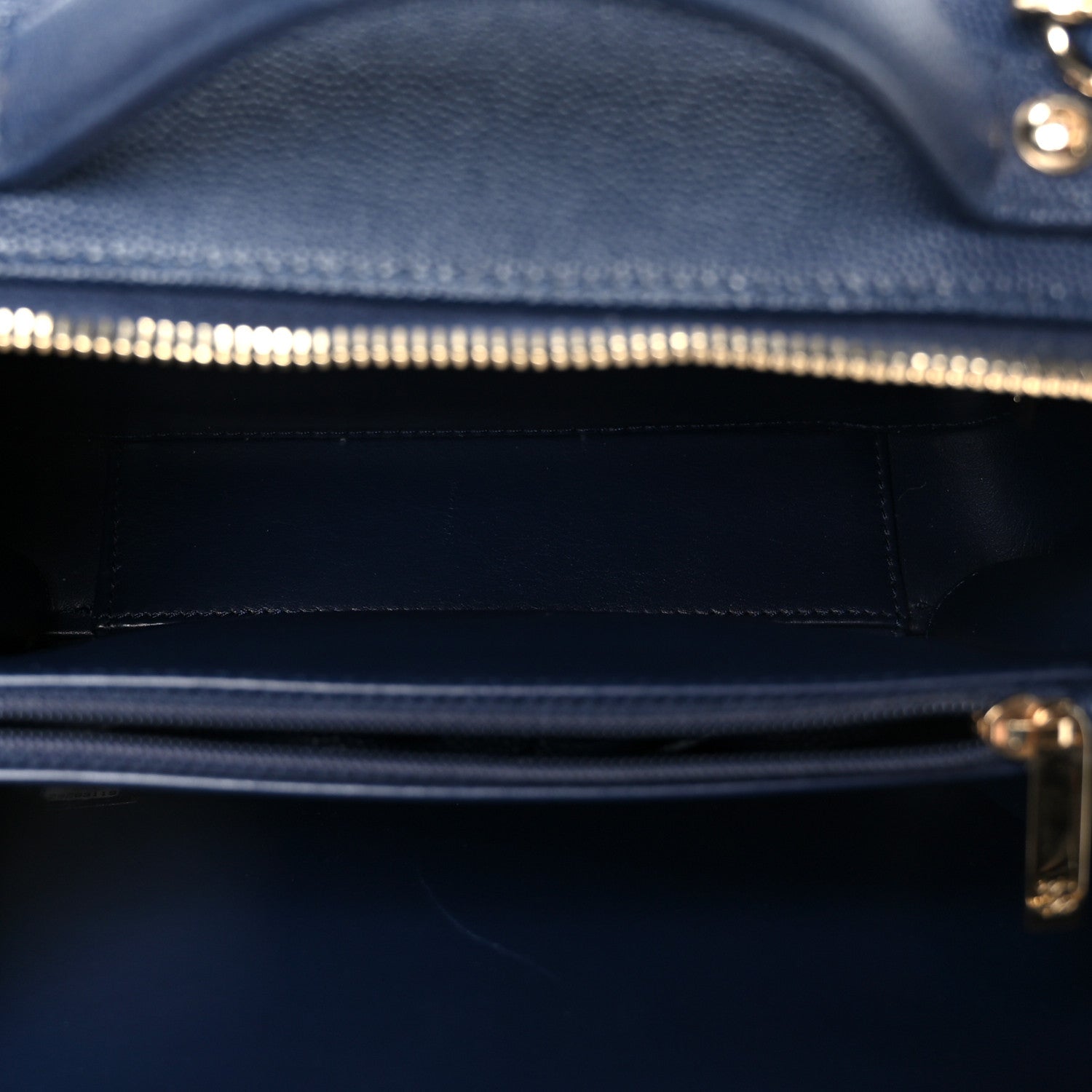 Chanel Caviar Quilted Medium CC Filigree Vanity Case Navy