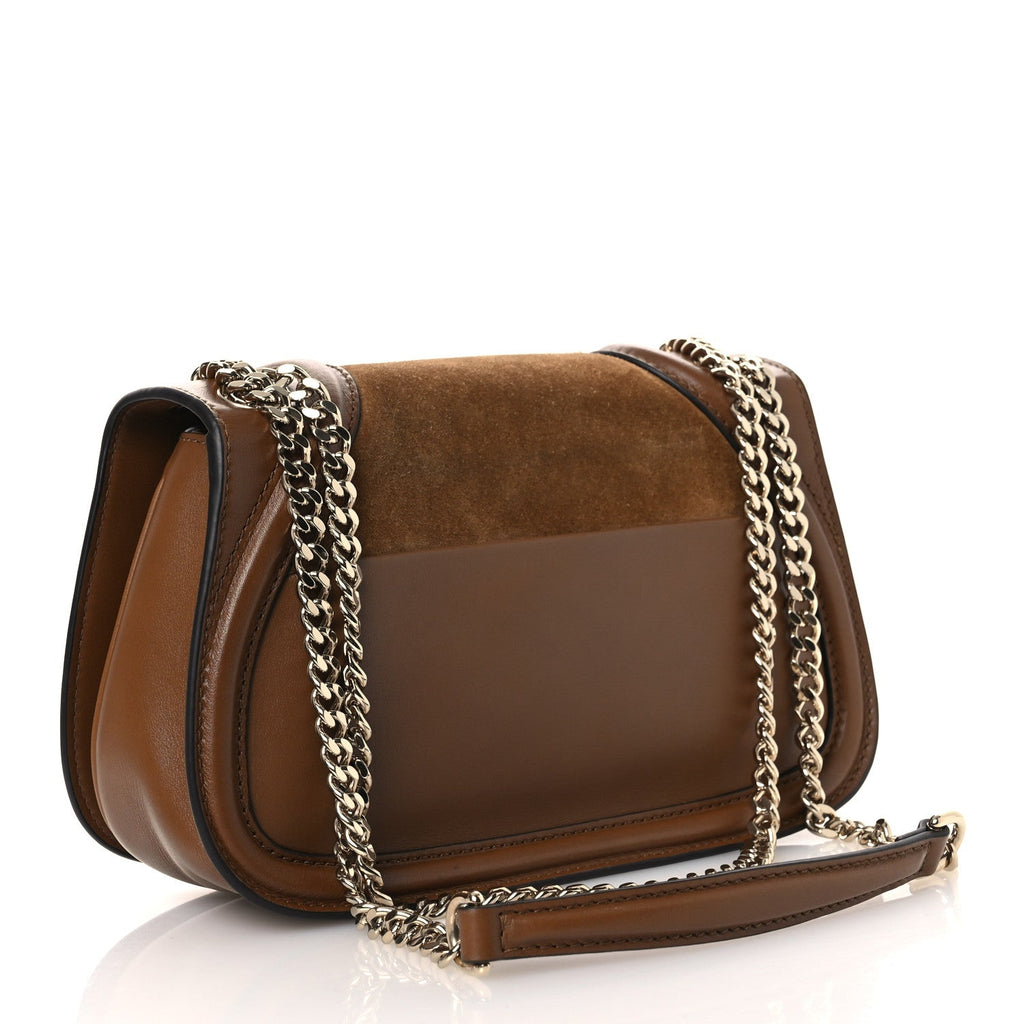 Gucci Suede Calfskin Blondie Medium Shoulder Bag Light Brown